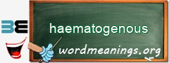 WordMeaning blackboard for haematogenous